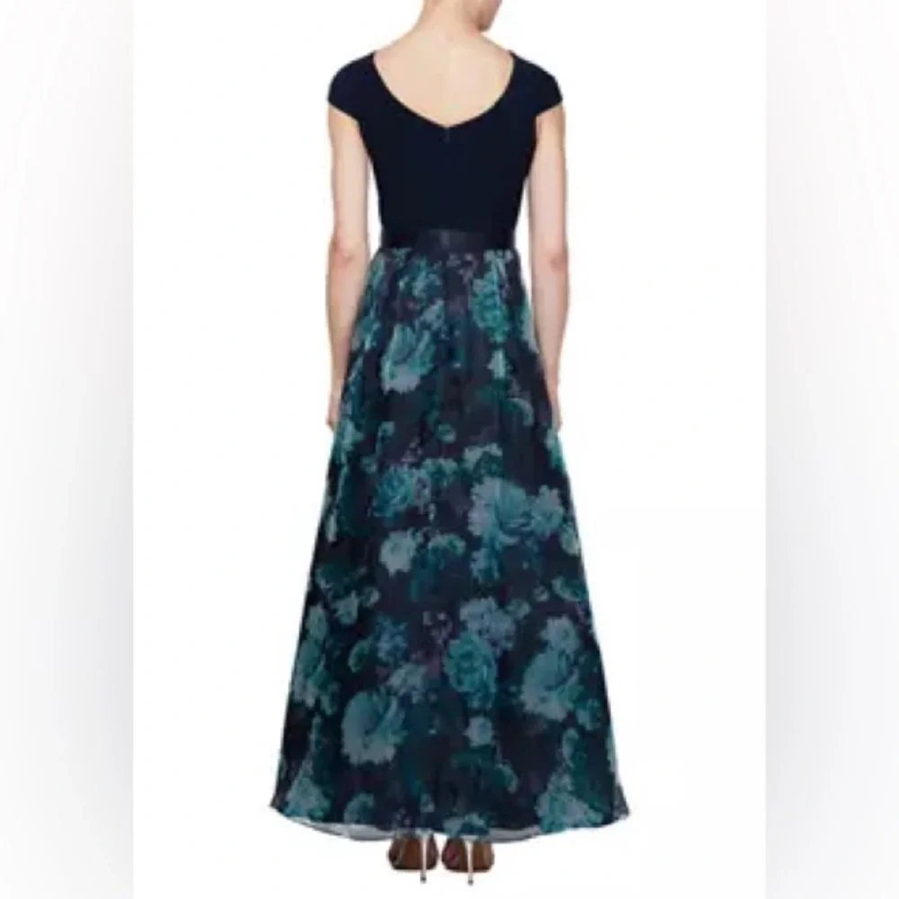 SLNY Floral Printed Organza Gown - Picture 2 of 7